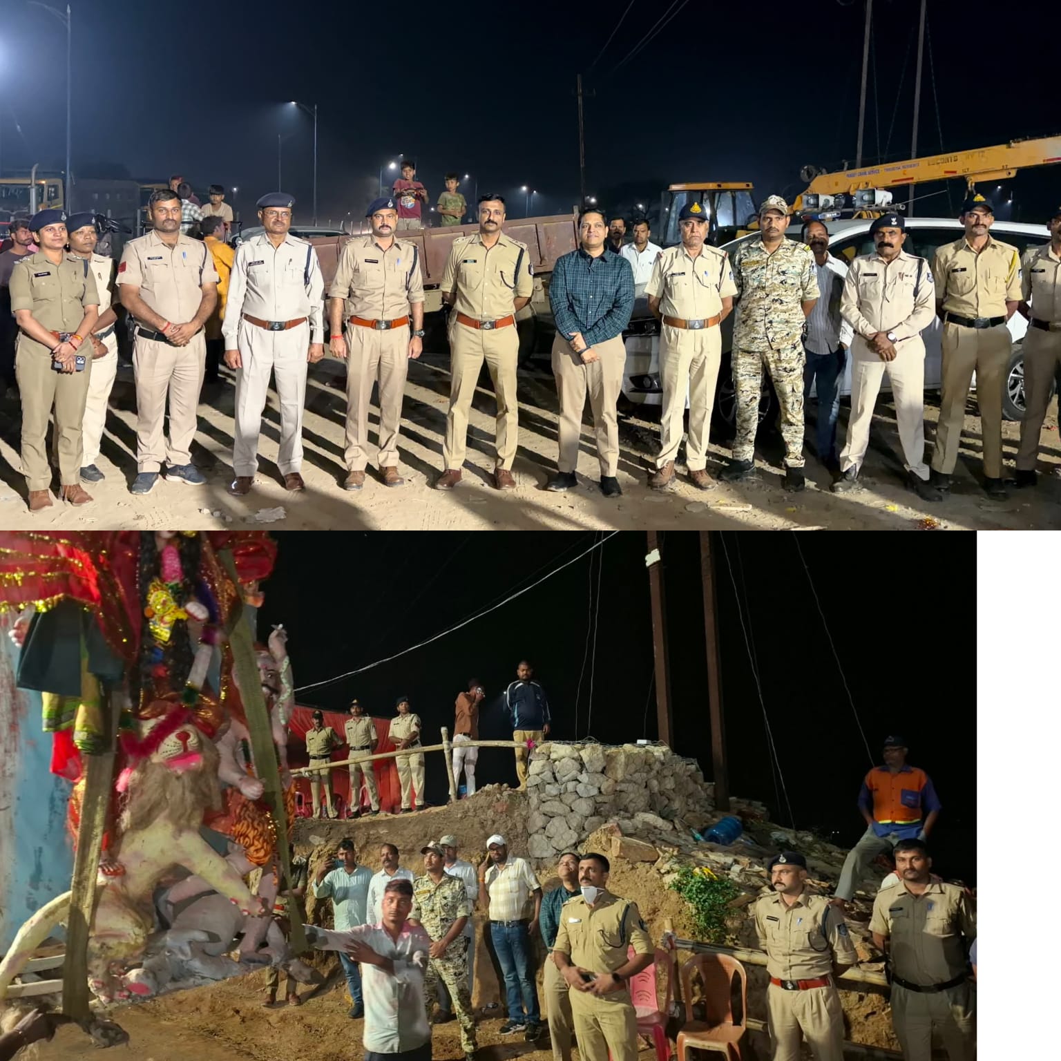 मां दुर्गा के 1742 प्रतिमाओं का शांतिपूर्ण विसर्जन करवा गया सिंगरौली पुलिस द्वारा।